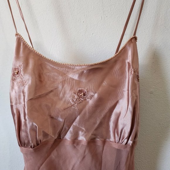 Valarie Stevens Pink Beaded Slip Y2K Small - Picture 4 of 8